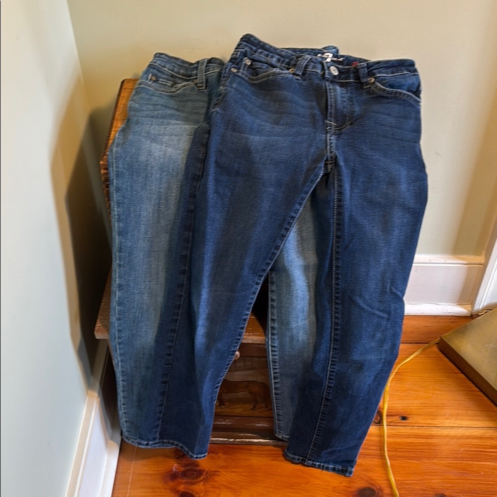 7 For All Mankind Blue Jeans two pair!!Versatile Denim
